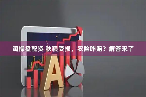 淘操盘配资 秋粮受损，农险咋赔？解答来了